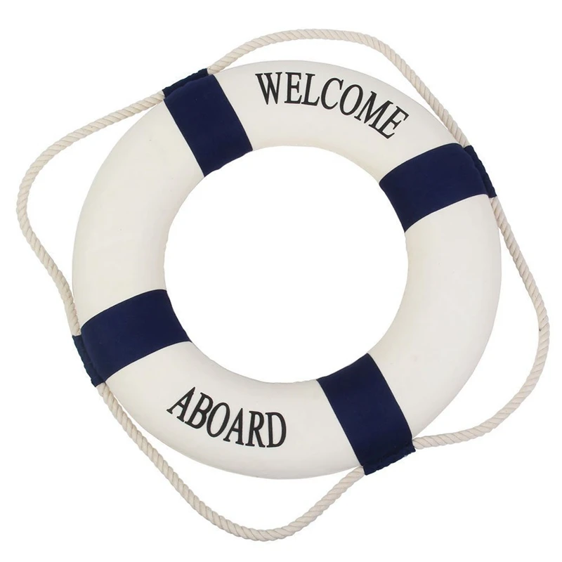 JEYL Decorative Welcome Aboard Nautical Lifebuoy Ring Wall Hanging Home Decoration (Blue, 35cm)
JEYL Decorative Welcome Aboard Nautical Lifebuoy Ring Wall Hanging Home Decoration (Blue, 35cm)
