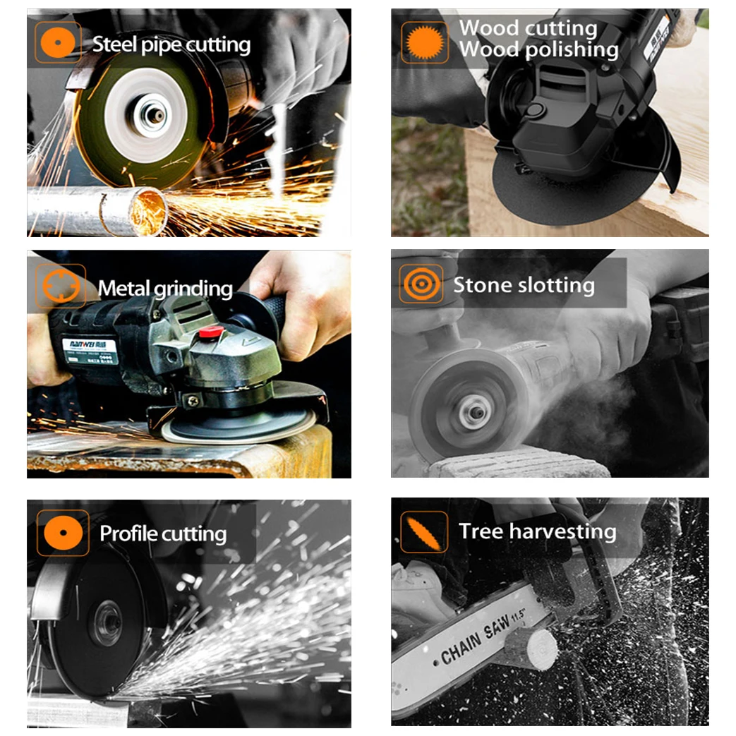 Cordless Angle Grinder Set 21V Max Brushless Motor 2-Position Auxiliary Handle, 13pc Saw Blade for Grinding Cutting Grooving
Cordless Angle Grinder Set 21V Max Brushless Motor 2-Position Auxiliary Handle, 13pc Saw Blade for Grinding Cutting Grooving