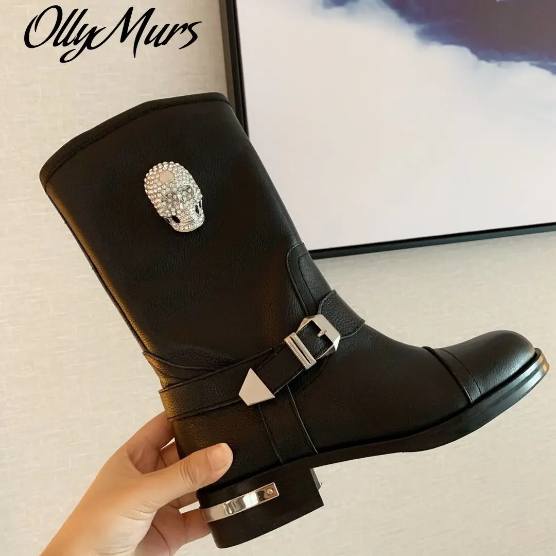 Ollymurs Shoes Women Autumn Winter Genuine Leather Platform Stretch Boots Crystal Metal Decoration Mid-Calf Boots Slip-on
Ollymurs Shoes Women Autumn Winter Genuine Leather Platform Stretch Boots Crystal Metal Decoration Mid-Calf Boots Slip-on