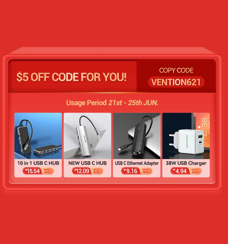 2021 VENTION Summer Sale Limit Special Promo Code Just For You (for certain products)
2021 VENTION Summer Sale Limit Special Promo Code Just For You (for certain products)