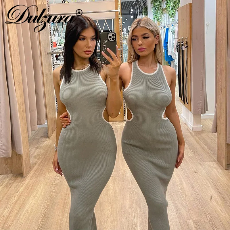 Dulzura Ribbed Stripe Women Knitted Sleeveless Hollow Out Midi Dress Bodycon Sexy Party Elegant 2021 Autumn Winter Slim Clothes
Dulzura Ribbed Stripe Women Knitted Sleeveless Hollow Out Midi Dress Bodycon Sexy Party Elegant 2021 Autumn Winter Slim Clothes