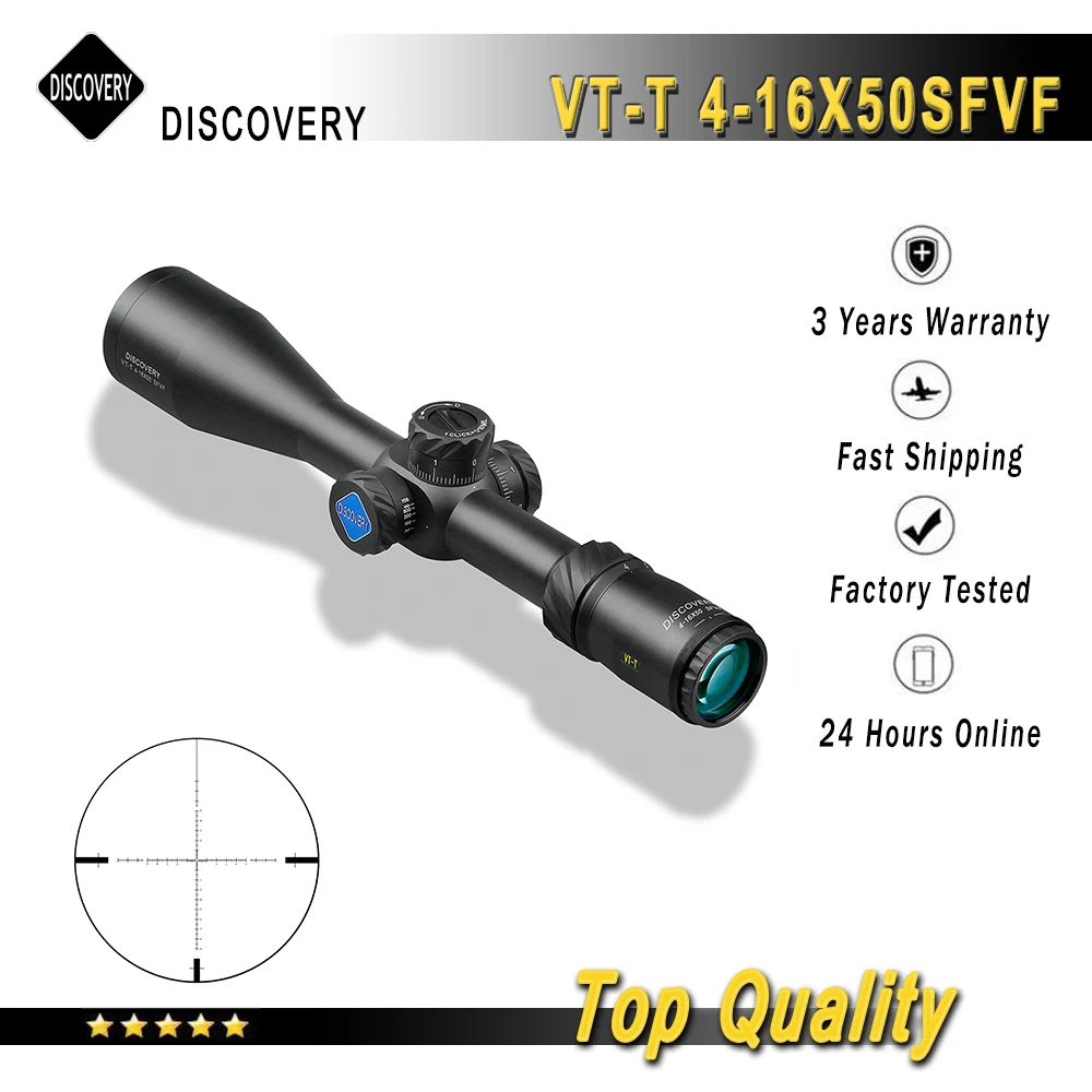 Discovery Rifle Scope VT-T 4-16x50SFVF FFP First Focal Plane Tactical Telescope 30mm Tube Hunting Sights Fit .388LM Gun Shooting
Discovery Rifle Scope VT-T 4-16x50SFVF FFP First Focal Plane Tactical Telescope 30mm Tube Hunting Sights Fit .388LM Gun Shooting