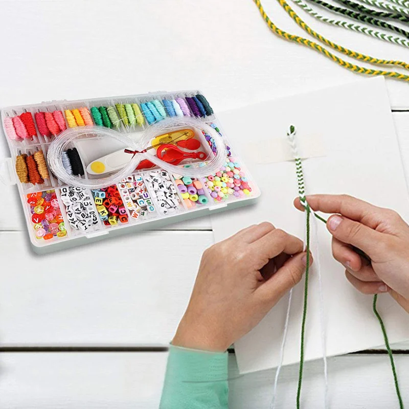 Bracelet Making Beads Kit 28 Color Thread 11 Grid Letter Beads Hand-knitted Cross-stitch Kit Necklaces Bracelet Handmade Craft
Bracelet Making Beads Kit 28 Color Thread 11 Grid Letter Beads Hand-knitted Cross-stitch Kit Necklaces Bracelet Handmade Craft