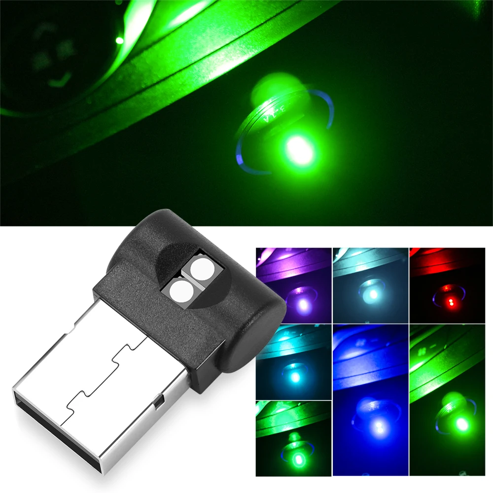USB светодиодный автомобильный светильник Интерьер атмосферу Светильник