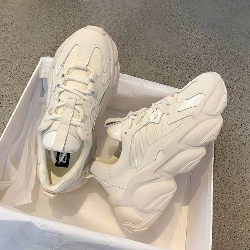 2021 Platform Sneakers Women Shoes Casual Lace Up Thick Sole Single Shoes Woman Sports Shoes Leather Vulcanize Shoes Beige Black
2021 Platform Sneakers Women Shoes Casual Lace Up Thick Sole Single Shoes Woman Sports Shoes Leather Vulcanize Shoes Beige Black