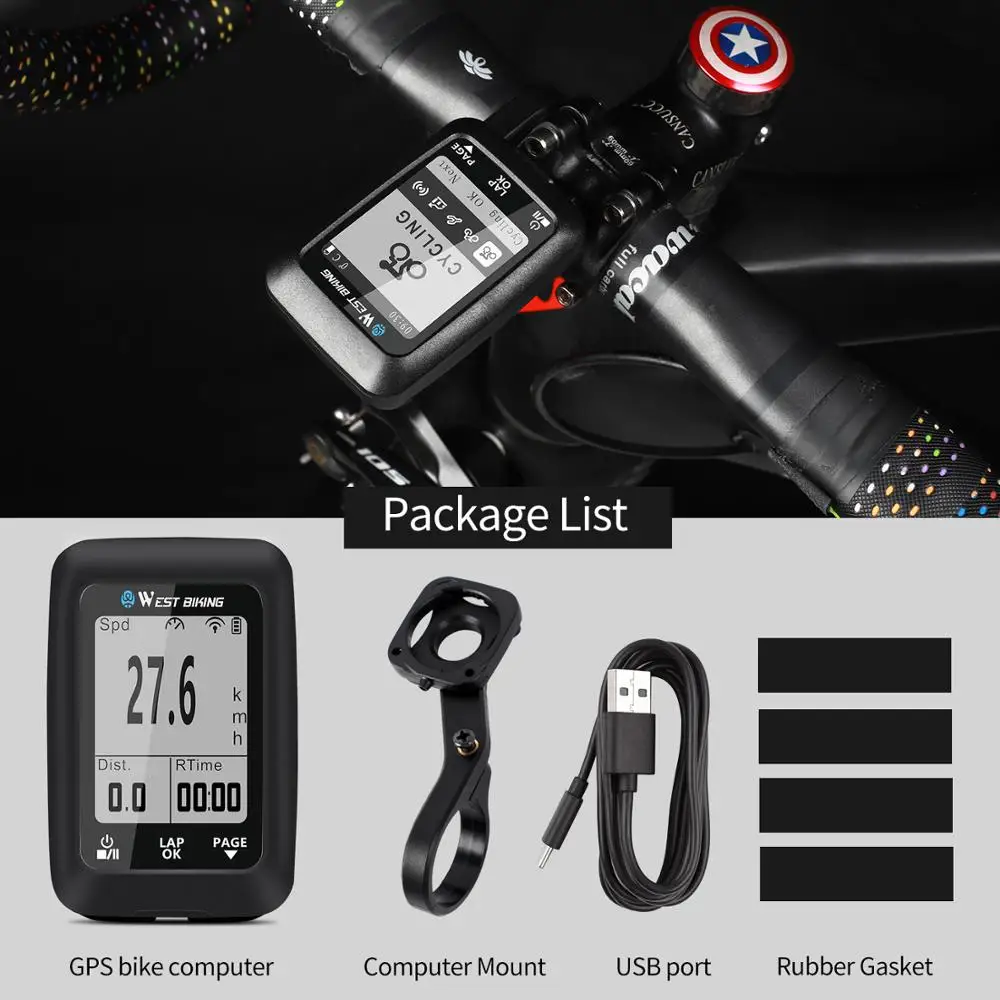 WEST BIKING GPS Bike Computer Wireless Speedometer Waterproof Road Bike MTB Bicycle Bluetooth ANT+ Backlight Cycling Computers
WEST BIKING GPS Bike Computer Wireless Speedometer Waterproof Road Bike MTB Bicycle Bluetooth ANT+ Backlight Cycling Computers