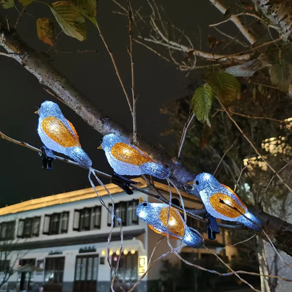 5 LED Acrylic Bird Lights String Home Garden Party Decoration Holiday Solar Powered Landscape Waterproof String Light
5 LED Acrylic Bird Lights String Home Garden Party Decoration Holiday Solar Powered Landscape Waterproof String Light