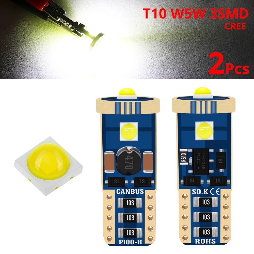 2pcs W5W T10 LED Bulbs 168 192 CANBUS 3030 SMD White For Car Auto Interior Dome Reading Map Lamp Trunk License Plate Lights 12V
2pcs W5W T10 LED Bulbs 168 192 CANBUS 3030 SMD White For Car Auto Interior Dome Reading Map Lamp Trunk License Plate Lights 12V