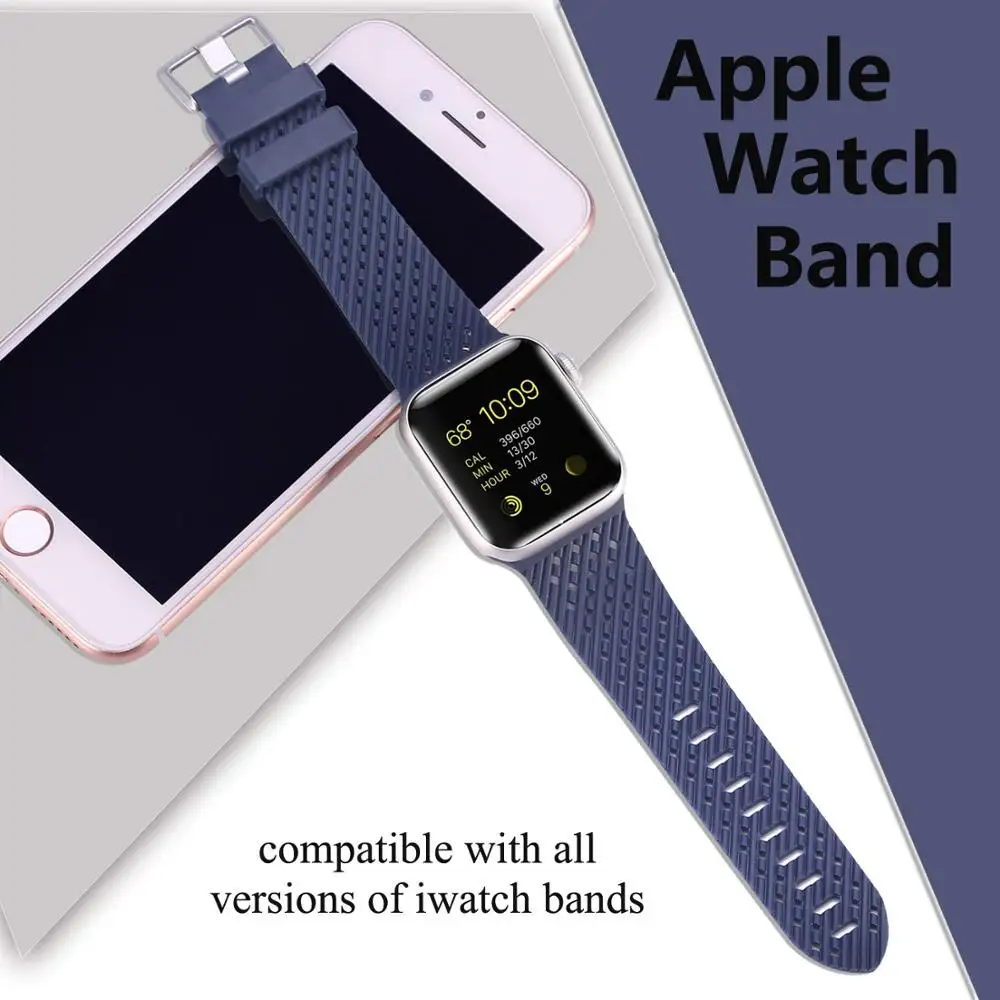Ремешок силиконовый для Apple watch Band 44 мм 40 42 38 ремешок с 3d-текстурой iwatch series 6 5 4 3 se |