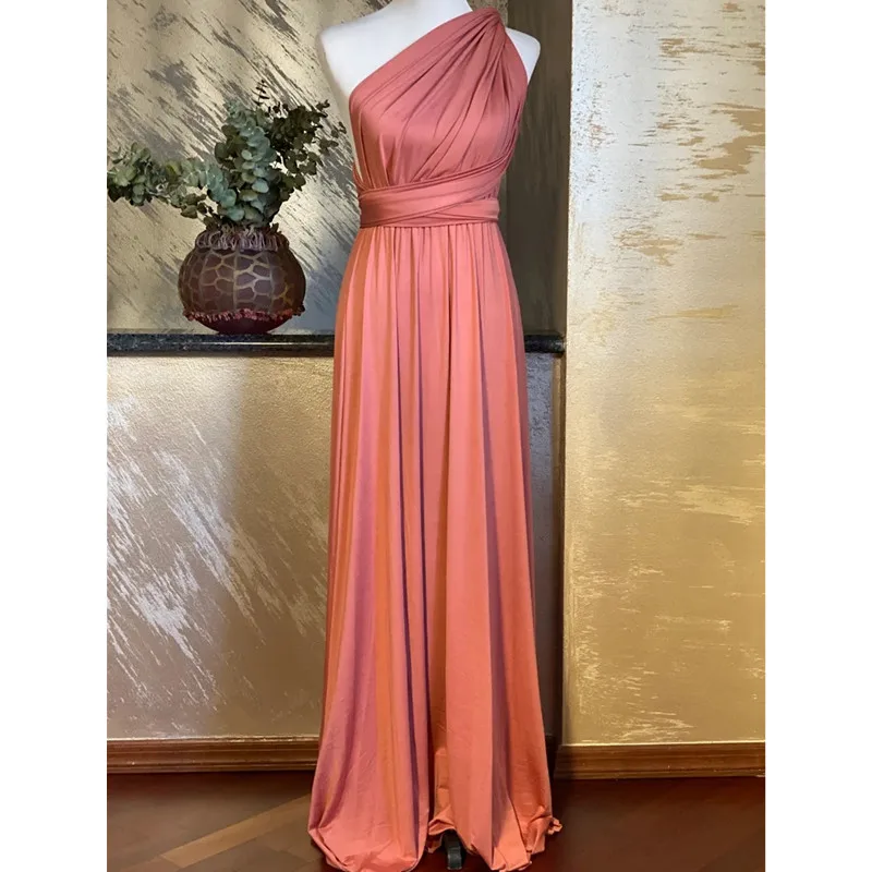 

Long Country Style Bridesmaid DressesOne Shoulder Maid of Honor Gowns Cheap Wedding Guest Dress