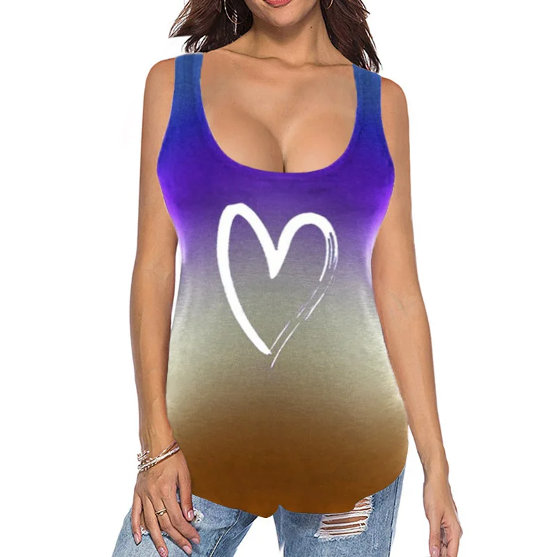 Women's Summer Cool T-shirt Vest Breathable Heart-shaped Positioning Printing Vest Sexy Casual Vest Holiday Traveling Vest
Women's Summer Cool T-shirt Vest Breathable Heart-shaped Positioning Printing Vest Sexy Casual Vest Holiday Traveling Vest