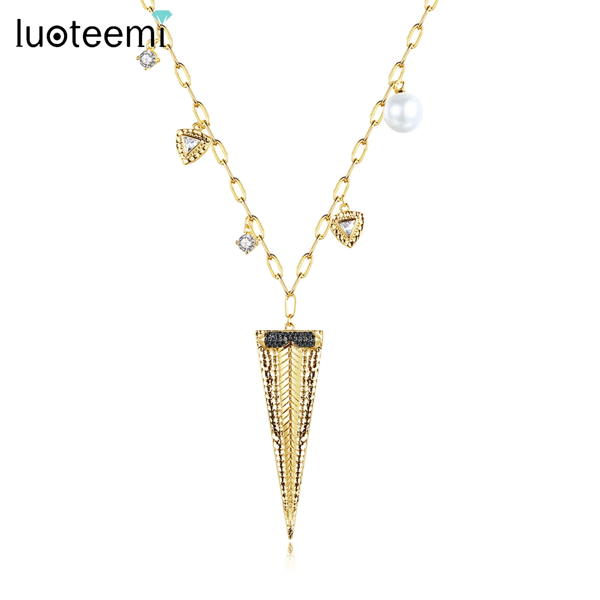 LUOTEEMI Unique Arrow Long Link Chain Necklace Pendant for Girls Multiple Accessories with Freshwater Pearl Cubic Zircon Jewelry
LUOTEEMI Unique Arrow Long Link Chain Necklace Pendant for Girls Multiple Accessories with Freshwater Pearl Cubic Zircon Jewelry