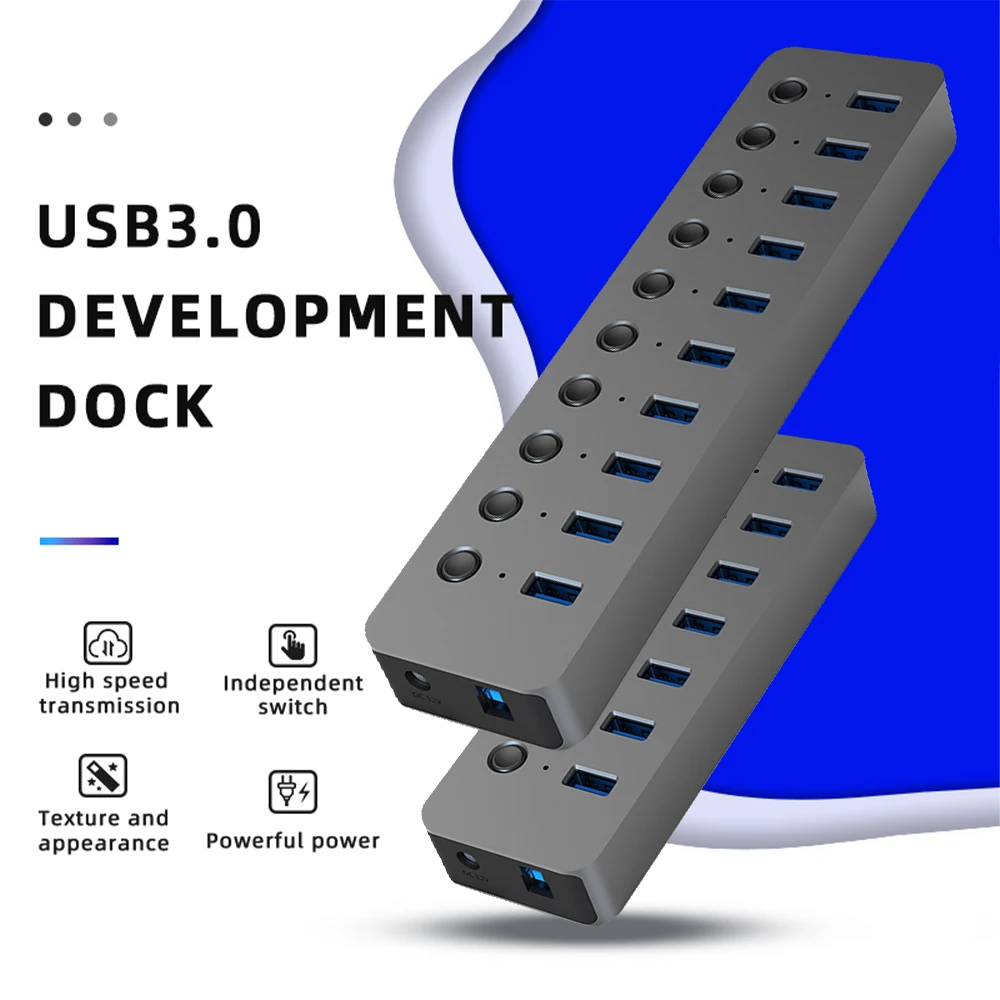 USB Hub 3.0 USB Aluminum Alloy 7/10 Port High Speed Transmission Splitter Independent Switch Adapter for Pc Accessories
USB Hub 3.0 USB Aluminum Alloy 7/10 Port High Speed Transmission Splitter Independent Switch Adapter for Pc Accessories