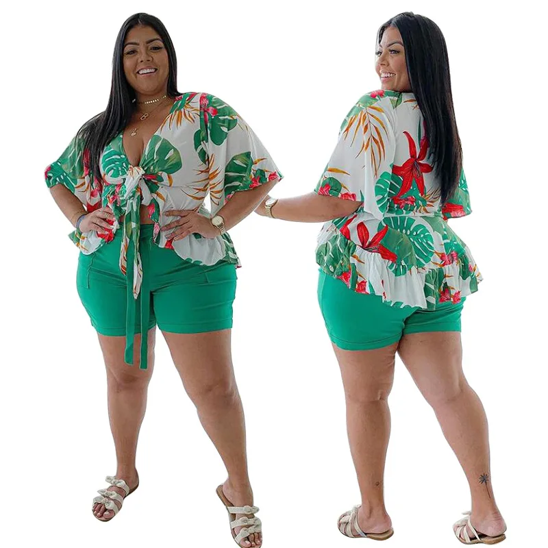 Plus Size Two Piece Set Women Wholesale Dropshipping Summer Clothing 4xl Sexy Print Crop Top Shorts Sets Beach Style Streetwear
Plus Size Two Piece Set Women Wholesale Dropshipping Summer Clothing 4xl Sexy Print Crop Top Shorts Sets Beach Style Streetwear