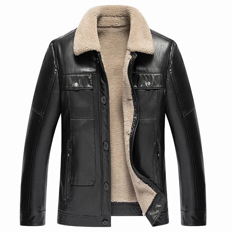 2107 New Middle-aged and Young People Winter Lapel Plush Thickened Inner Bladder Fur Integrated Leather Jacket Coat
2107 New Middle-aged and Young People Winter Lapel Plush Thickened Inner Bladder Fur Integrated Leather Jacket Coat