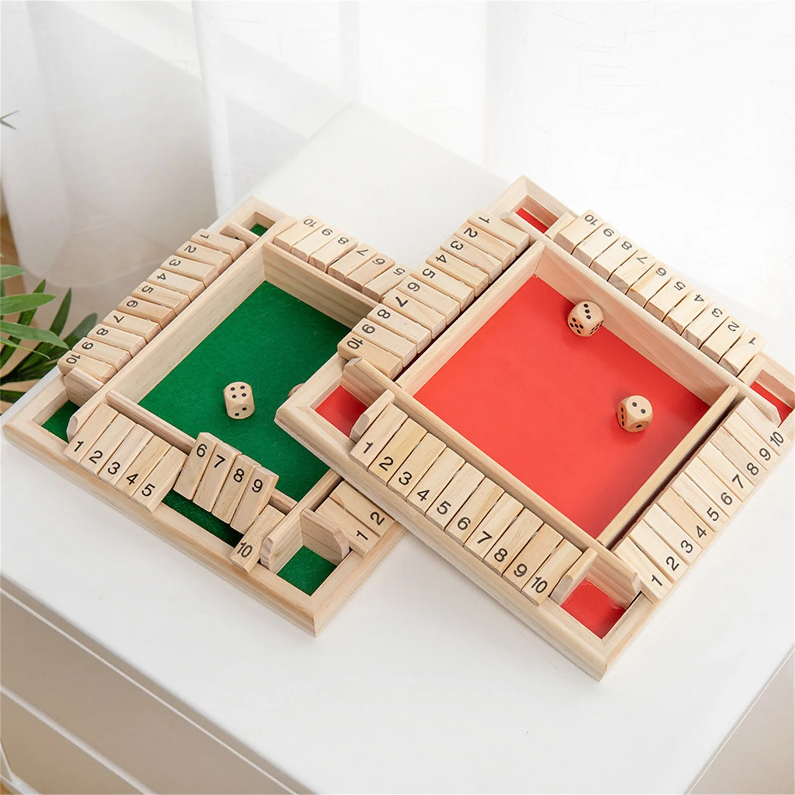 Shut The Box Dice Board Game Four Sided 4 Players Digital Puzzle Fun Game Party Supplies Red Green Family Game Set
Shut The Box Dice Board Game Four Sided 4 Players Digital Puzzle Fun Game Party Supplies Red Green Family Game Set