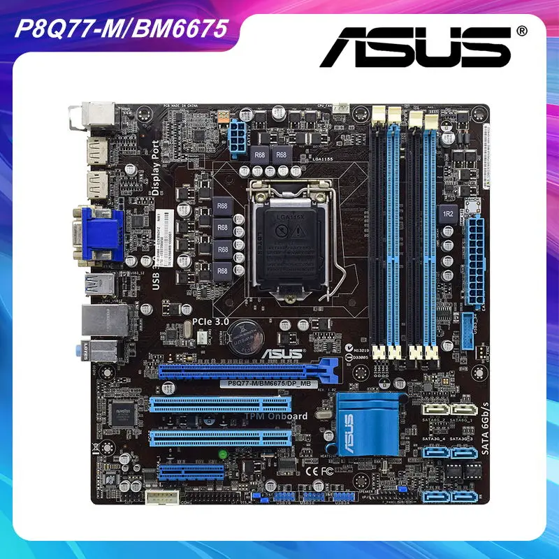 Материнская плата ASUS P8Q77-M/BM6675 1155 Материнская плата DDR3 Intel Q77 поддержка Core i7 3770K i5 3570K процессор PCI-E X16 USB SATA 6
Материнская плата ASUS P8Q77-M/BM6675 1155 Материнская плата DDR3 Intel Q77 поддержка Core i7 3770K i5 3570K процессор PCI-E X16 USB SATA 6