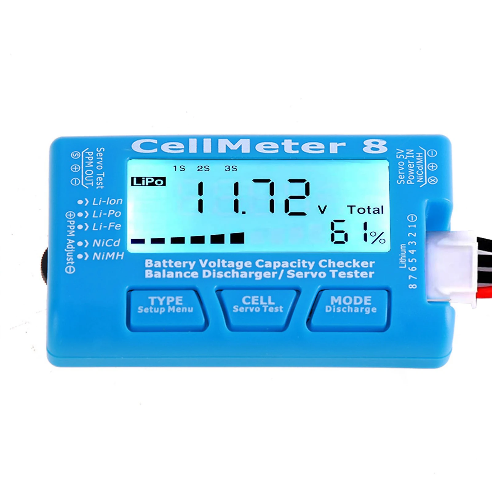 LCD Digital Battery Capacity Checker CellMeter RC CellMeter8 2-8S 4-8S Servo LiPo Li-lon NiMH Battery Tester RC CellMeter7
LCD Digital Battery Capacity Checker CellMeter RC CellMeter8 2-8S 4-8S Servo LiPo Li-lon NiMH Battery Tester RC CellMeter7