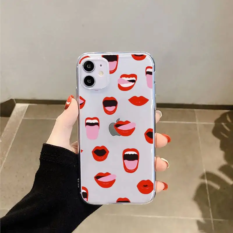 Sexy lady make up Pink Red lips rolling Phone Case Transparent for iPhone 6 7 8 11 12 s mini pro X XS XR MAX Plus
Sexy lady make up Pink Red lips rolling Phone Case Transparent for iPhone 6 7 8 11 12 s mini pro X XS XR MAX Plus