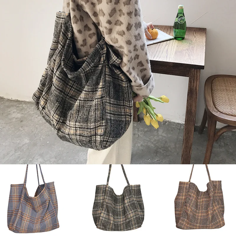 Autumn and winter new retro plaid woolen large-capacity shoulder bag retro literary school style fashion wild ins tote bag
Autumn and winter new retro plaid woolen large-capacity shoulder bag retro literary school style fashion wild ins tote bag