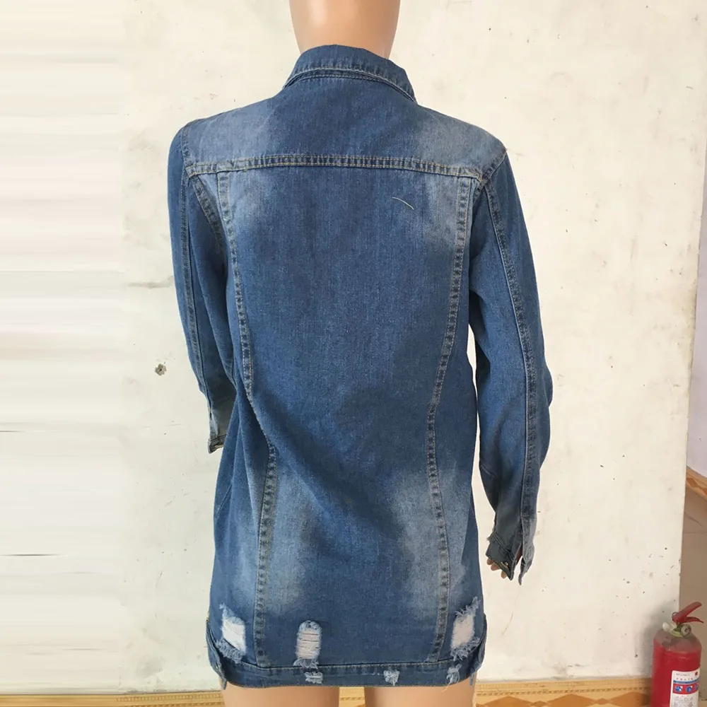 Casual Blue Loose Trench Coat Women Shredded Button Denim Jacket 2020 Winter Warm Overcoat Streetwear Preppy Style Denim Outwear
Casual Blue Loose Trench Coat Women Shredded Button Denim Jacket 2020 Winter Warm Overcoat Streetwear Preppy Style Denim Outwear
