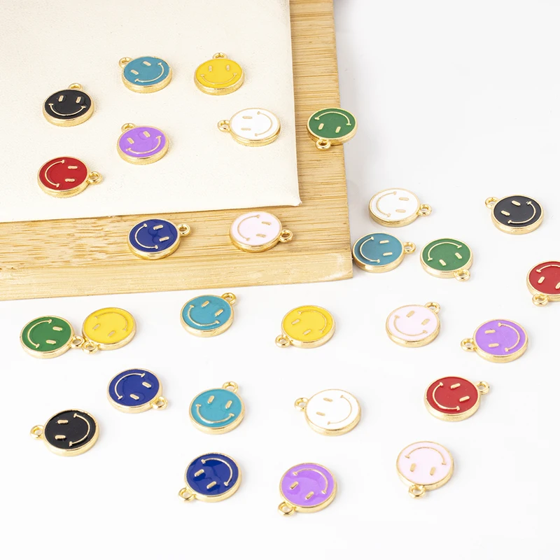 10pcs/lot 14x11.5mm Gold Alloy Enamel Smiling Face Charms Pendant Charm For Necklace Bracelet Jewelry Making DIY Earring Finding
10pcs/lot 14x11.5mm Gold Alloy Enamel Smiling Face Charms Pendant Charm For Necklace Bracelet Jewelry Making DIY Earring Finding