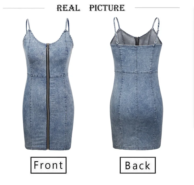 Women Spaghetti Strap Summer Short Denim Dress Ladies Casual V-neck Front Zipper Sexy Backless Skinny Bodycon Mini Jeans Dress
Women Spaghetti Strap Summer Short Denim Dress Ladies Casual V-neck Front Zipper Sexy Backless Skinny Bodycon Mini Jeans Dress