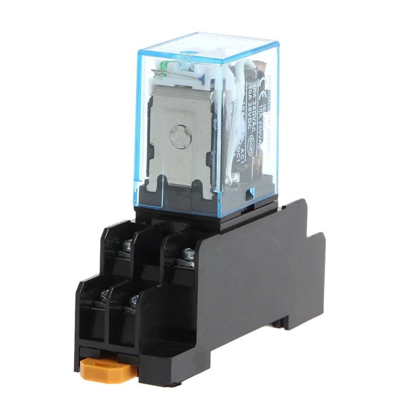 LY2NJ Intermediate Relay MY4N-J AC 220V DC 12V 10A 8 Pin With Base