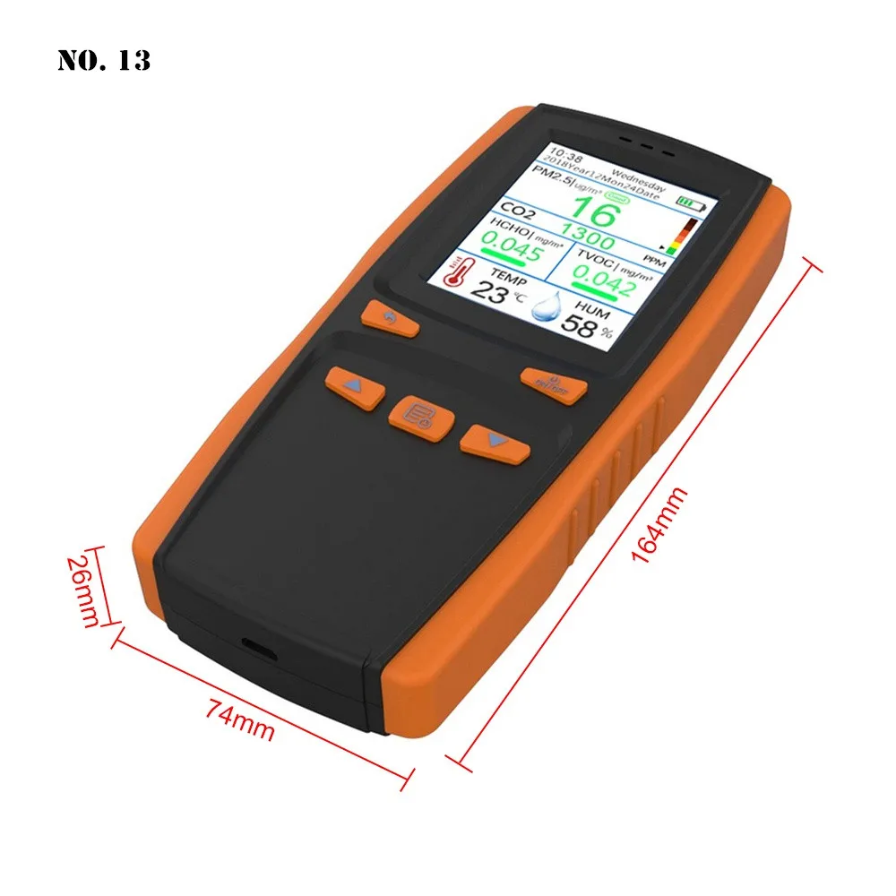 New Portable Digital Air Quality Monitor AQI HCHO TVOC PM2.5 Detector CO2 Meter Carbon Dioxide Formaldehyde Tester Gas Analyzers
New Portable Digital Air Quality Monitor AQI HCHO TVOC PM2.5 Detector CO2 Meter Carbon Dioxide Formaldehyde Tester Gas Analyzers