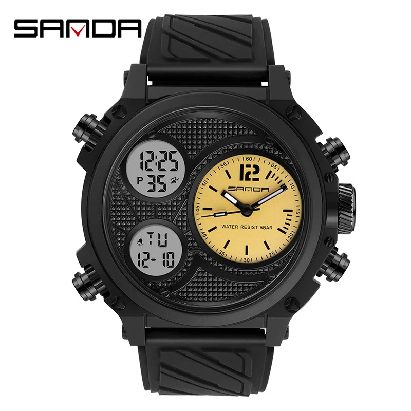 Sanda New Sport Watch Men Outdoor Luminous Waterproof Alarm Youth Double Display Male Student Digital Watch Resin Montre Homme
Sanda New Sport Watch Men Outdoor Luminous Waterproof Alarm Youth Double Display Male Student Digital Watch Resin Montre Homme