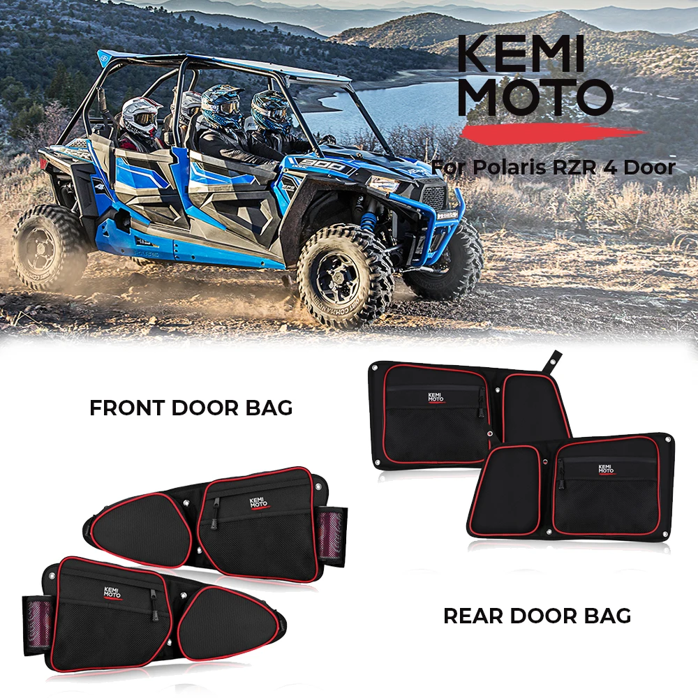 UTV 4-дверная боковая дверная сумка передняя и задняя для Polaris RZR XP / XP4 4 900 1000 Turbo