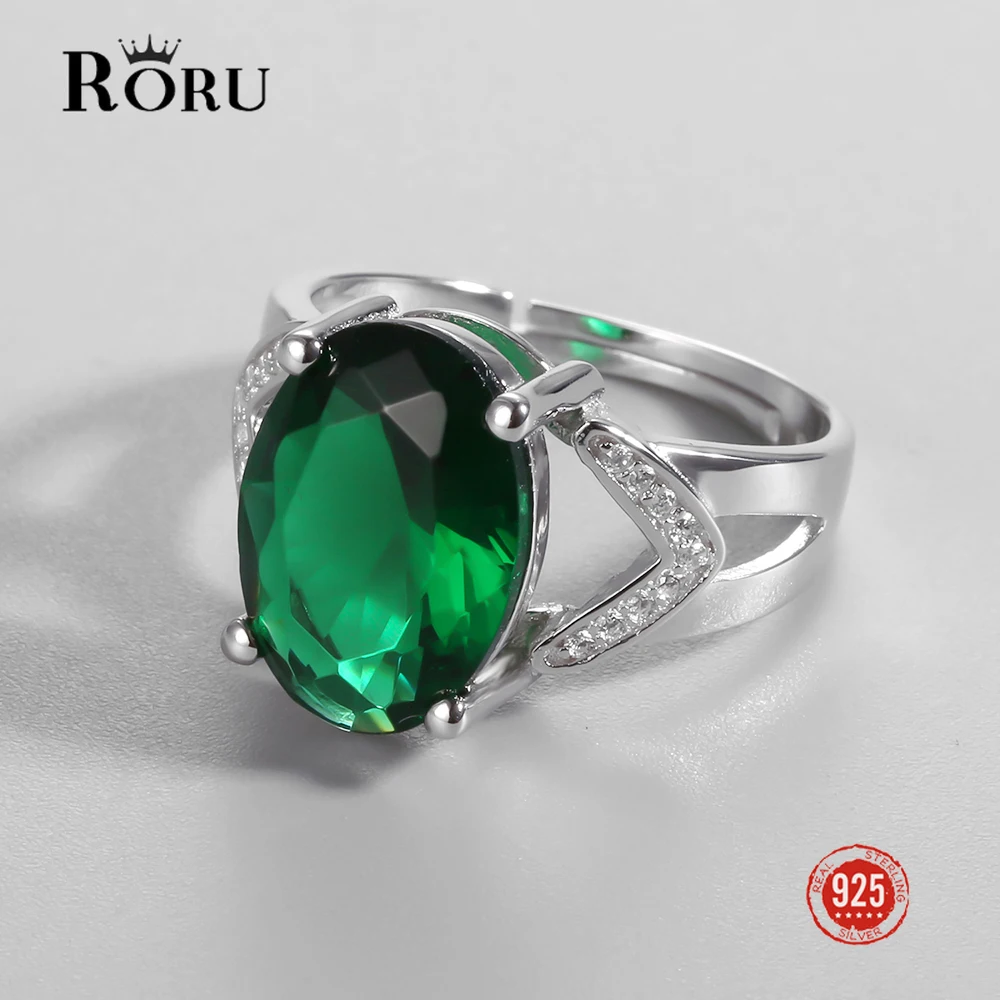 Sterling Silver 925 Ring Emerald Zircon Opening Ring Fine Jewelry Gift Luxury Noble Vintage Rings for Women 
Sterling Silver 925 Ring Emerald Zircon Opening Ring Fine Jewelry Gift Luxury Noble Vintage Rings for Women