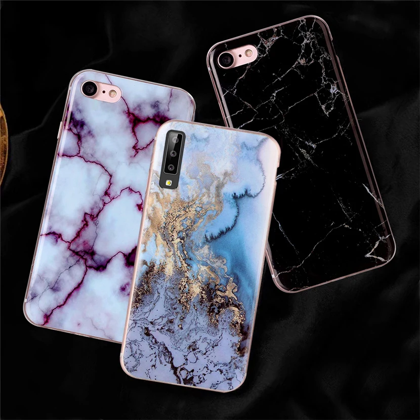 For Samsung Galaxy A10 A20 A30 A50 A70 Case Glitter Marble Phone Back Cover A 10 50 70 Coque S7 Edge S8 S9 S10 Plus S10E |