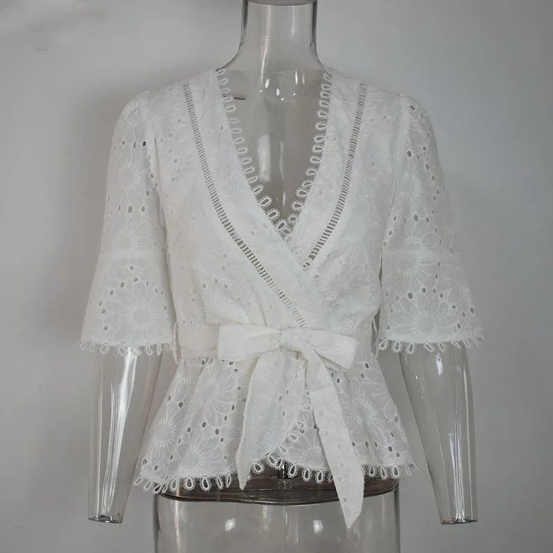 Yojoceli Cotton Embroidery Lace Blouses Shirt Women Ruffle Bow Blusas Female Boho New Blouses
Yojoceli Cotton Embroidery Lace Blouses Shirt Women Ruffle Bow Blusas Female Boho New Blouses