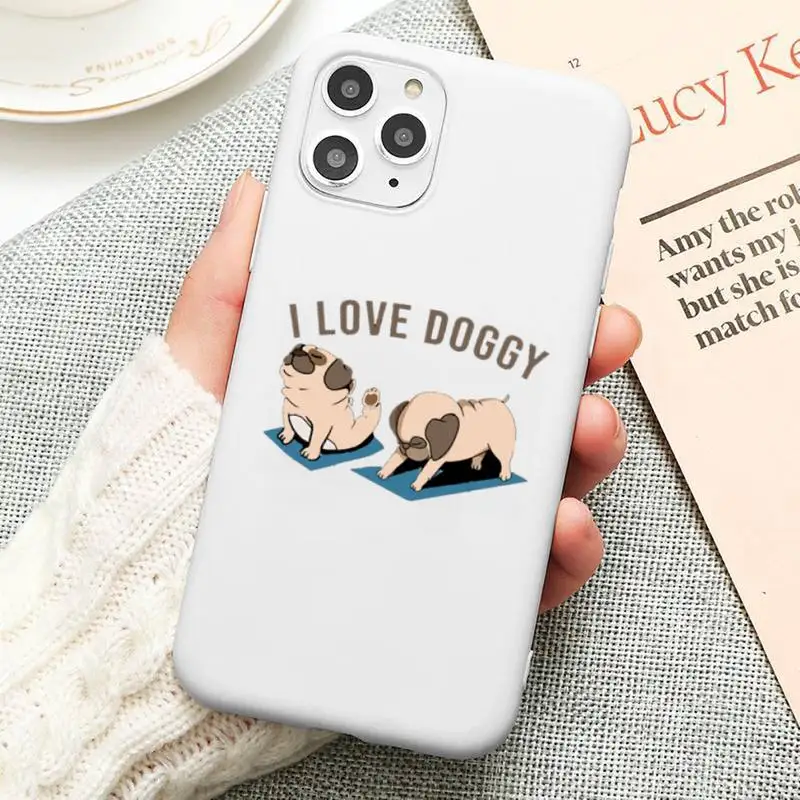 Cute Cartoon Pug Animal Yoga Phone Case Candy Color for iPhone 6 6S 7 8 11 12 XS X SE 2020 XR mini pro Plus MAX funda 
Cute Cartoon Pug Animal Yoga Phone Case Candy Color for iPhone 6 6S 7 8 11 12 XS X SE 2020 XR mini pro Plus MAX funda