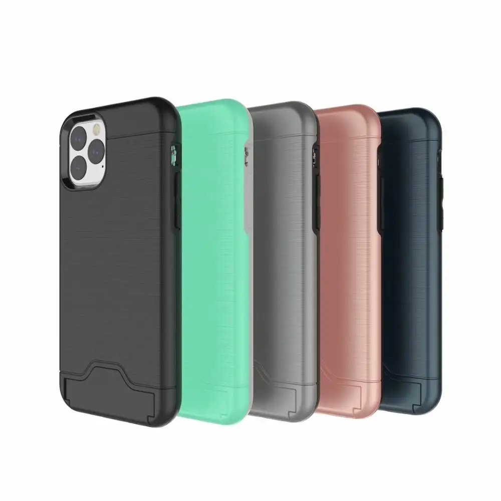Матовый чехол накладка из поликарбоната для iPhone 11 Pro Max 6 7 8 с держателем карт
