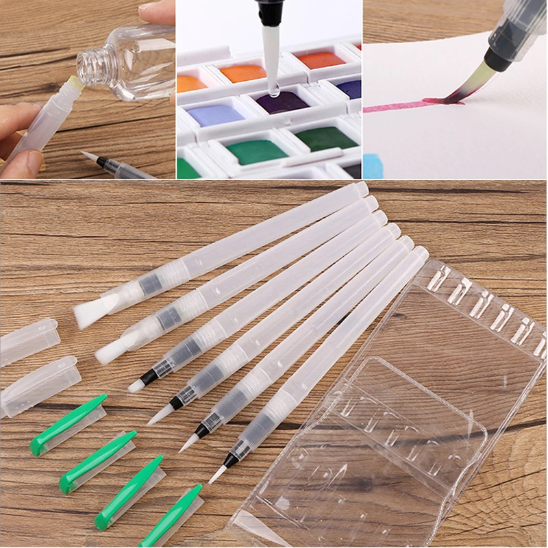 6 Sticks Of Fountain Pen Fine Art Solid Watercolor Brush Set Water-Soluble Color Pen Nylon Brush Painting Pen
6 Sticks Of Fountain Pen Fine Art Solid Watercolor Brush Set Water-Soluble Color Pen Nylon Brush Painting Pen