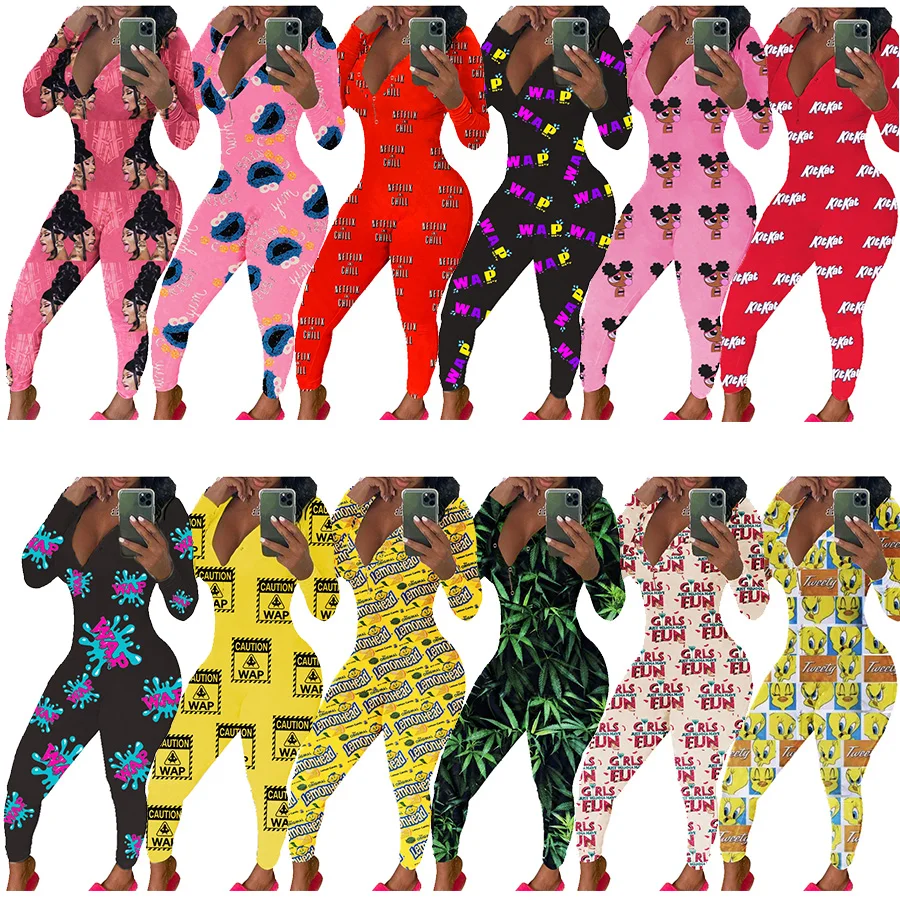 Sexy Jumpsuits Trousers Wap Printing Women Romper Fall 2021 Women'S Clothing Long Sleeve Sleepwear One Piece Sleep Romper
Sexy Jumpsuits Trousers Wap Printing Women Romper Fall 2021 Women'S Clothing Long Sleeve Sleepwear One Piece Sleep Romper