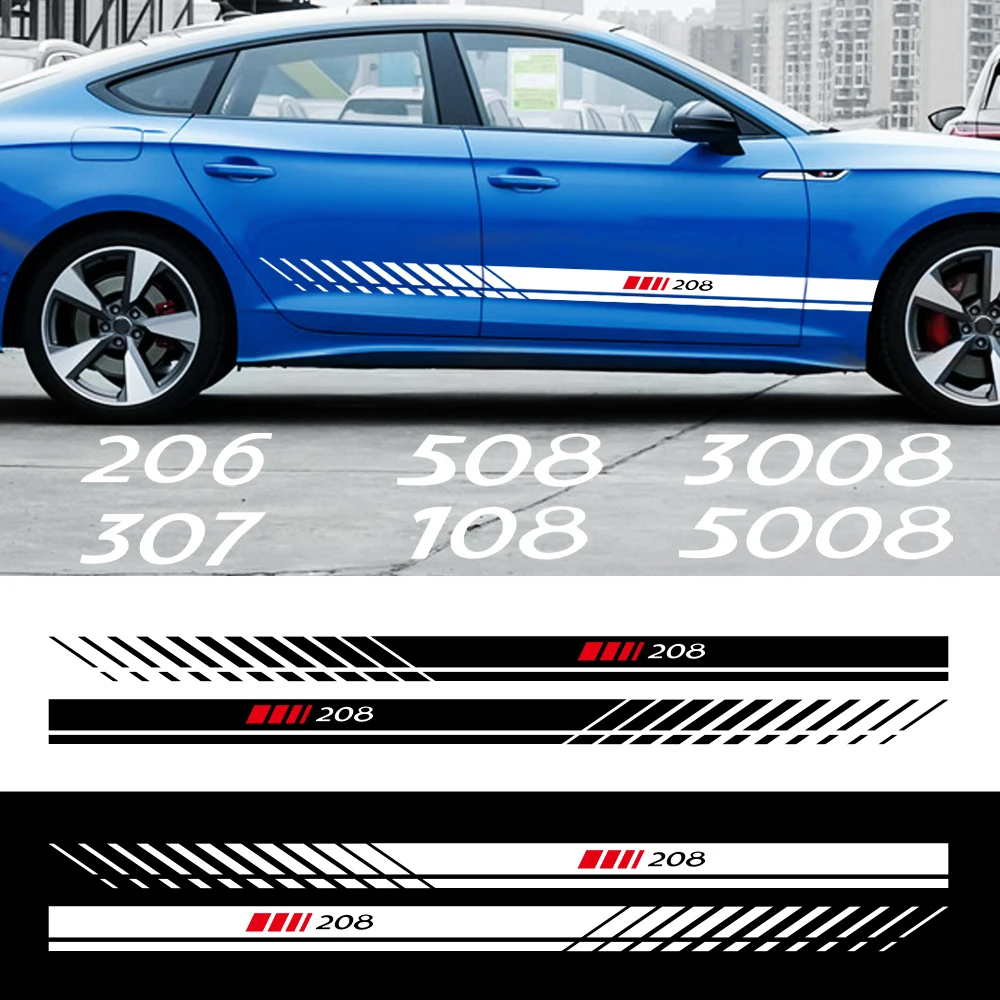 2PCS Car Sticker Vinyl Film Wrap Both Side Stripes Decal Sport DIY For Peugeot 206 207 307 3008 2008 308 408 508 208 Accessories
2PCS Car Sticker Vinyl Film Wrap Both Side Stripes Decal Sport DIY For Peugeot 206 207 307 3008 2008 308 408 508 208 Accessories