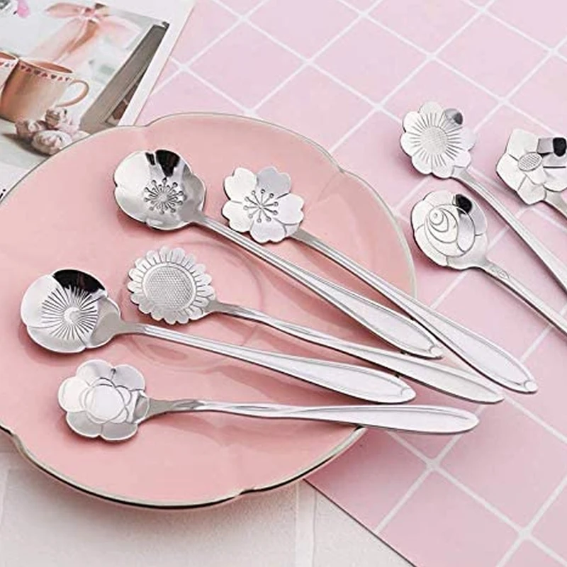 Flower Spoon Coffee Teaspoon Set, Stainless Steel Teaspoon, 2 Dessert Spoons of Different Lengths,9 Pieces
Flower Spoon Coffee Teaspoon Set, Stainless Steel Teaspoon, 2 Dessert Spoons of Different Lengths,9 Pieces