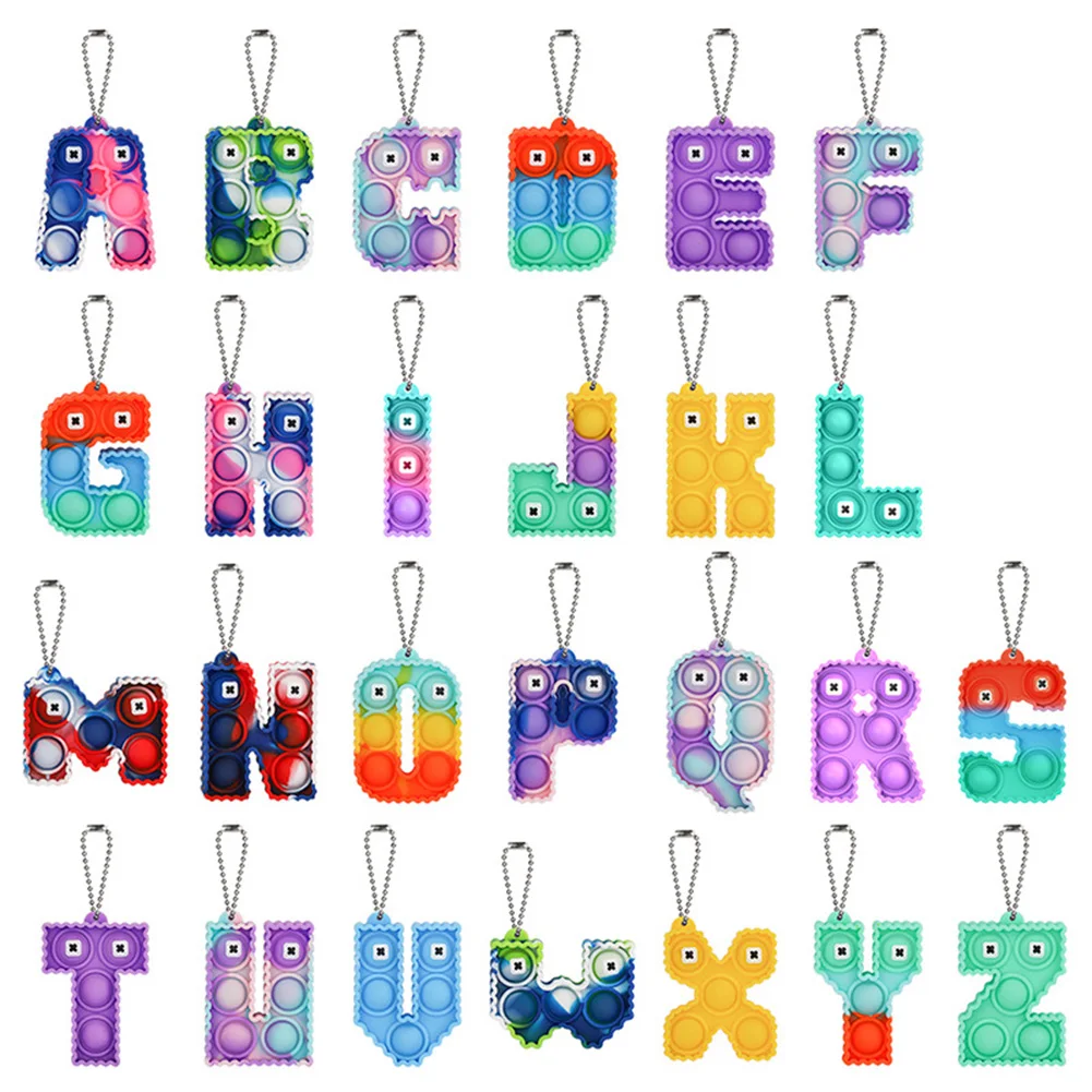 26 Letters Bubble Keychain Fidget Toys Dimple Squeeze Toy Silicone Push Bubble Antistress Pendant Kid Toys for Christmas Gift
26 Letters Bubble Keychain Fidget Toys Dimple Squeeze Toy Silicone Push Bubble Antistress Pendant Kid Toys for Christmas Gift