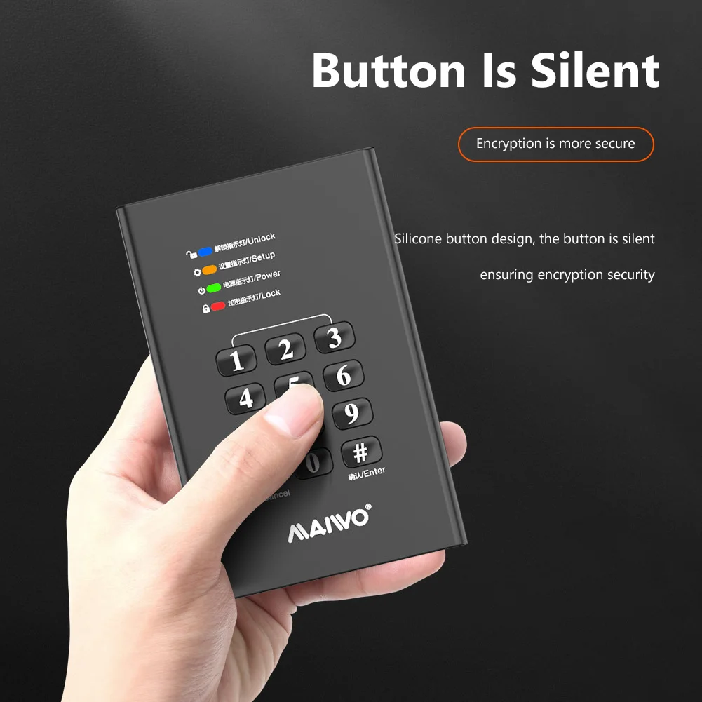 2.5 inch USB 3.0 to SATA III Hard Drive Hardware Encrypted Enclosure Case External Hard Drive Disk HDD Enclosure
2.5 inch USB 3.0 to SATA III Hard Drive Hardware Encrypted Enclosure Case External Hard Drive Disk HDD Enclosure