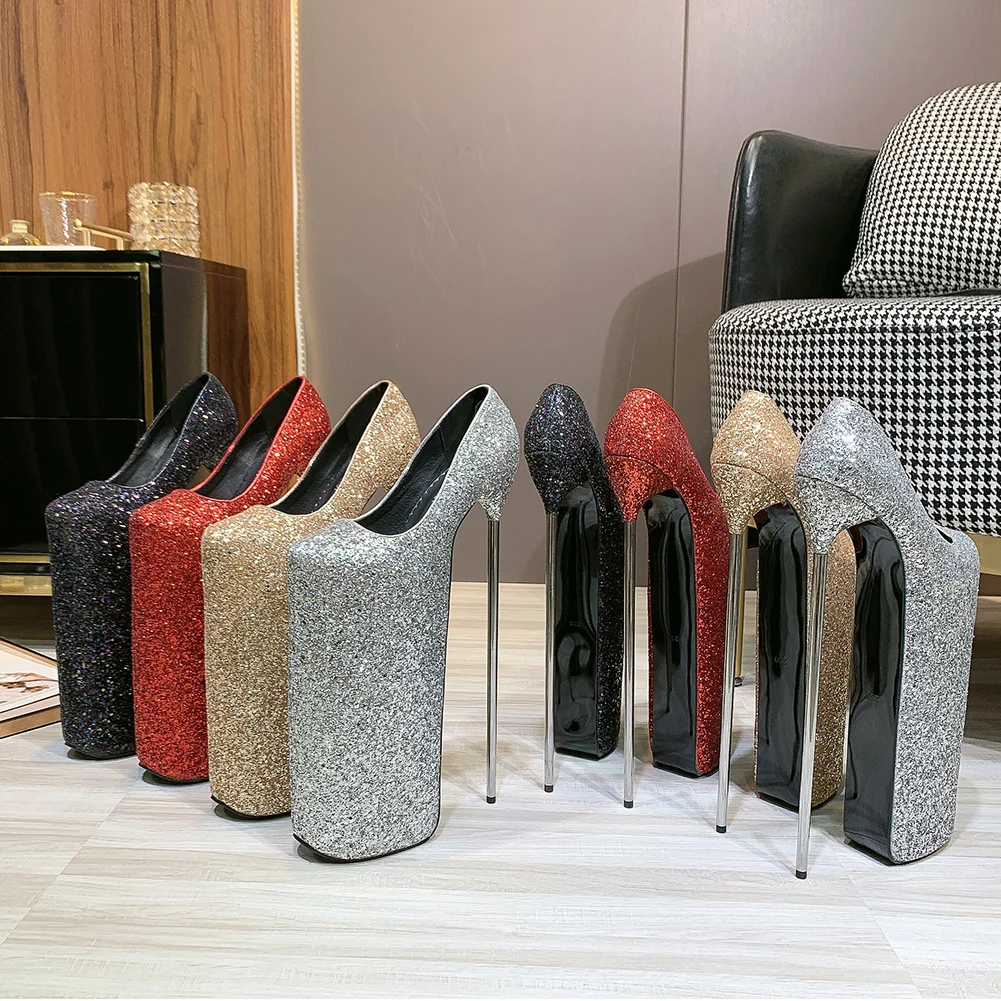 Super High 30CM Woman Pumps Special High Heels Platform Sequined Women Shoes Model Interest Shoes Sexy Club Party Large Size 46
Super High 30CM Woman Pumps Special High Heels Platform Sequined Women Shoes Model Interest Shoes Sexy Club Party Large Size 46