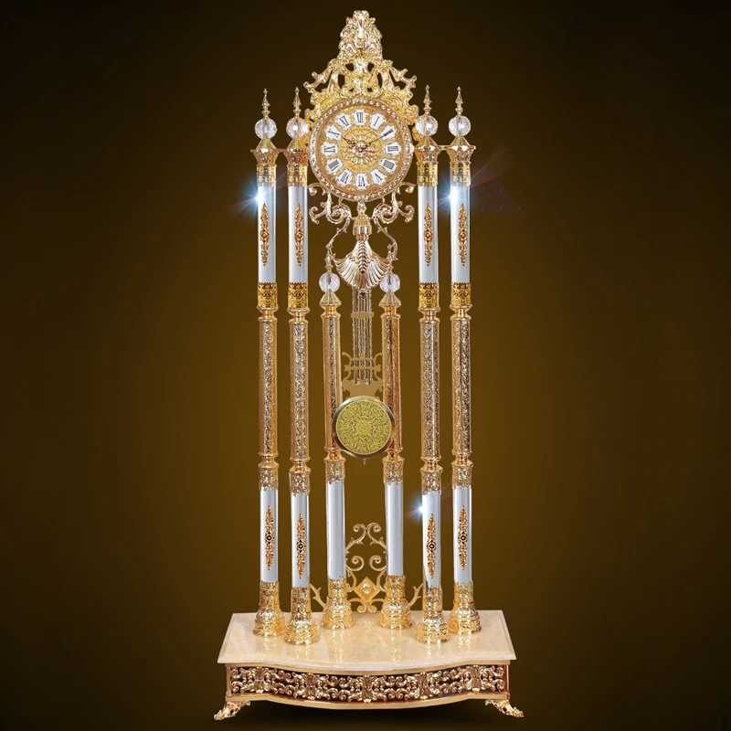 Living Room European Style Home White Jade Vertical Decorative Ornaments Hotel Lobby Golden Crystal Grandfather Clock
Living Room European Style Home White Jade Vertical Decorative Ornaments Hotel Lobby Golden Crystal Grandfather Clock