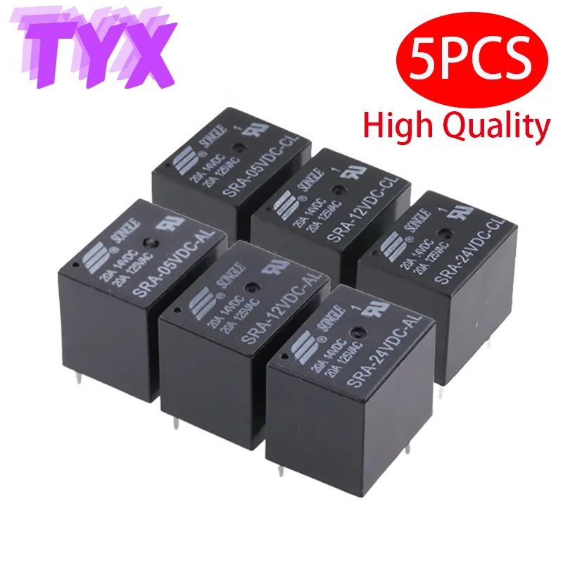 5 шт. SRA 05VDC CL 12VDC 24VDC AL T74 4Pin 5Pin автомобильное реле постоянного тока Мощность реле|Реле| |