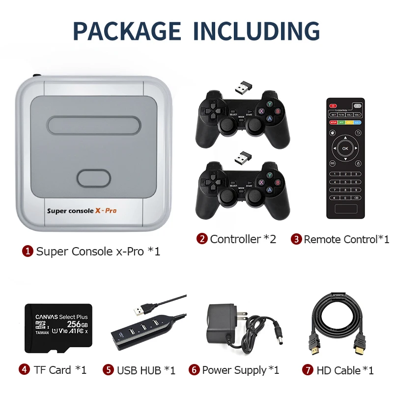 Retro WiFi Super Console X Pro 4K HD TV Video Game Consoles for PS1/PSP/N64/DC with 50000+ Games with 2.4G Wireless Controllers
Retro WiFi Super Console X Pro 4K HD TV Video Game Consoles for PS1/PSP/N64/DC with 50000+ Games with 2.4G Wireless Controllers
