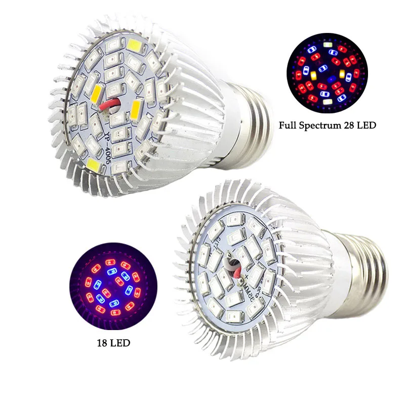Full Spectrum 18 LED 28 LED E27 Grow Light Bulb Red Blue UV IR Led Growing Lamp For Hydroponics Flowers Plants Vegetables Light
Full Spectrum 18 LED 28 LED E27 Grow Light Bulb Red Blue UV IR Led Growing Lamp For Hydroponics Flowers Plants Vegetables Light
