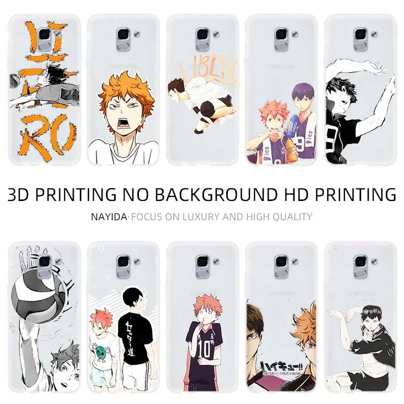 Мягкий чехол из ТПУ для Samsung Galaxy J6 J8 J5 J7 J4 Plus 2018 2016 2017 EU Prime Pro CORE Haikyuu Anime Fundas|Бамперы| |