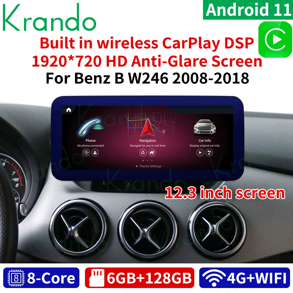 Автомагнитола Krando, 12,3 дюйма, Android 11, для BENZ B CLASS W246 2008-2020, аудио-навигация, мультимедийный плеер, экран Carplay, 6 ГБ, 128 ГБ
Автомагнитола Krando, 12,3 дюйма, Android 11, для BENZ B CLASS W246 2008-2020, аудио-навигация, мультимедийный плеер, экран Carplay, 6 ГБ, 128 ГБ