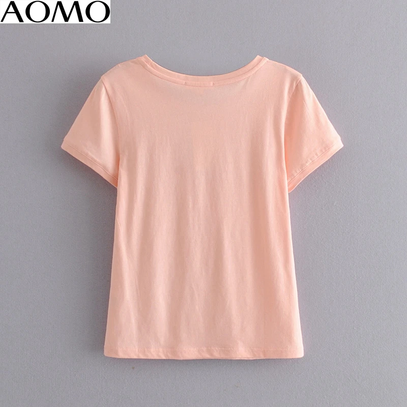 AOMO fashion women vintage pink print cotton 2020 T shirt short sleeve o neck tees ladies casual tee shirt street wear top 4D13A 
AOMO fashion women vintage pink print cotton 2020 T shirt short sleeve o neck tees ladies casual tee shirt street wear top 4D13A